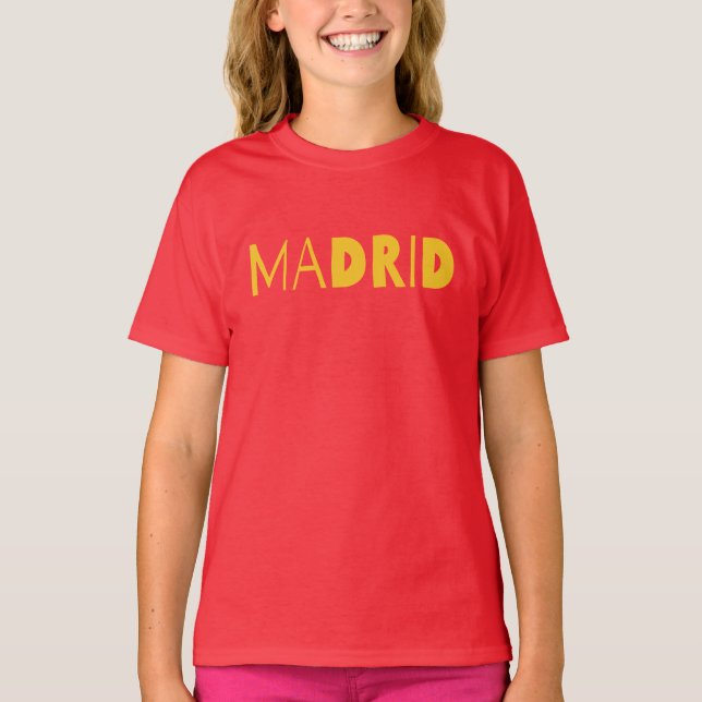 T-shirt Madrid Spanish city typography logo design. (Devant)