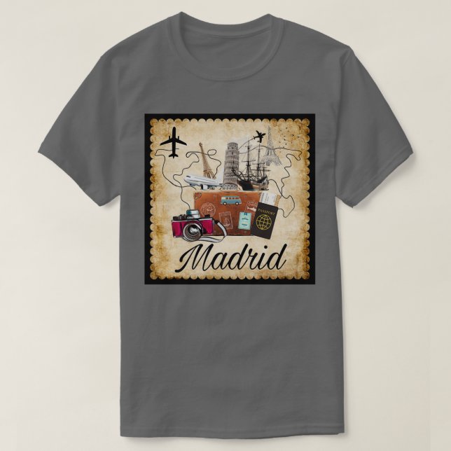 T-shirt Madrid World Travel Souvenir Destination Tr (Design devant)