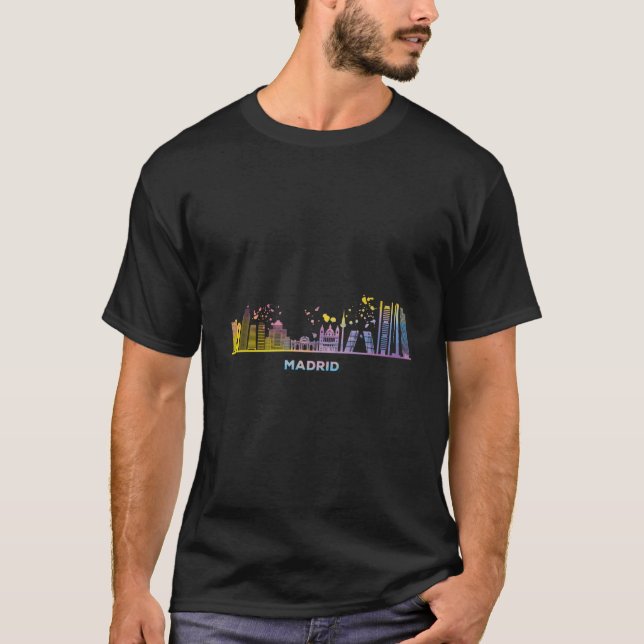 T-shirt Madrileno Skyline Colorful Cityscape Madrid (Devant)
