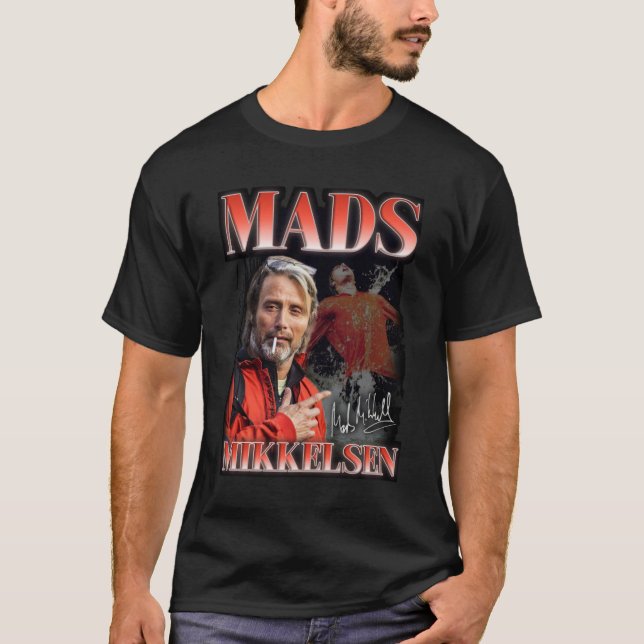 T-shirt Mads Mikkelsen 90s Style Graphic (version 2) Prem (Devant)