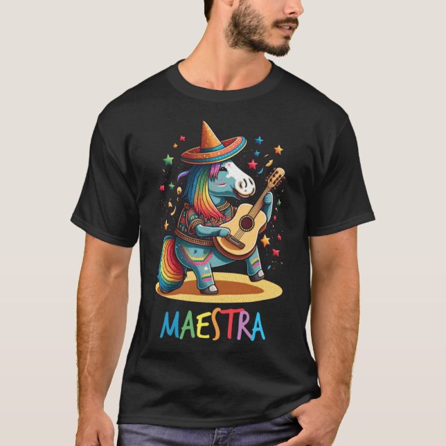 T-shirt Maestra enseignant espagnol Unicorn Profesora (Devant)