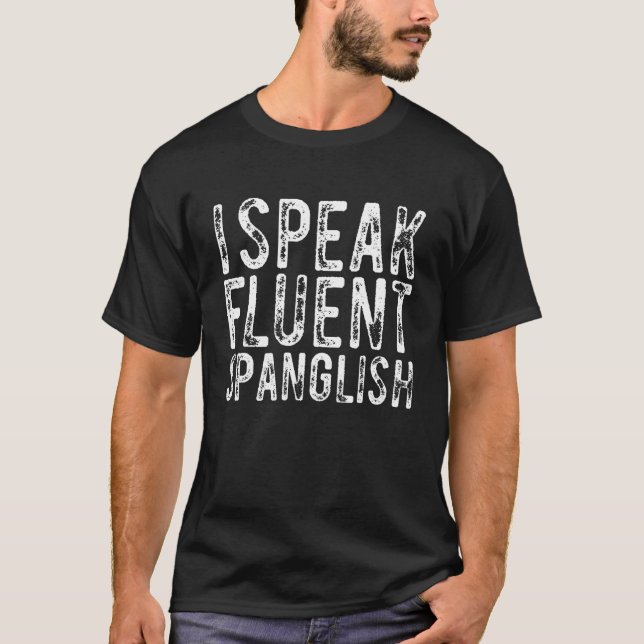 T-shirt Maestra Je Parle Enseignant Espagnol Fluent Spangl (Devant)