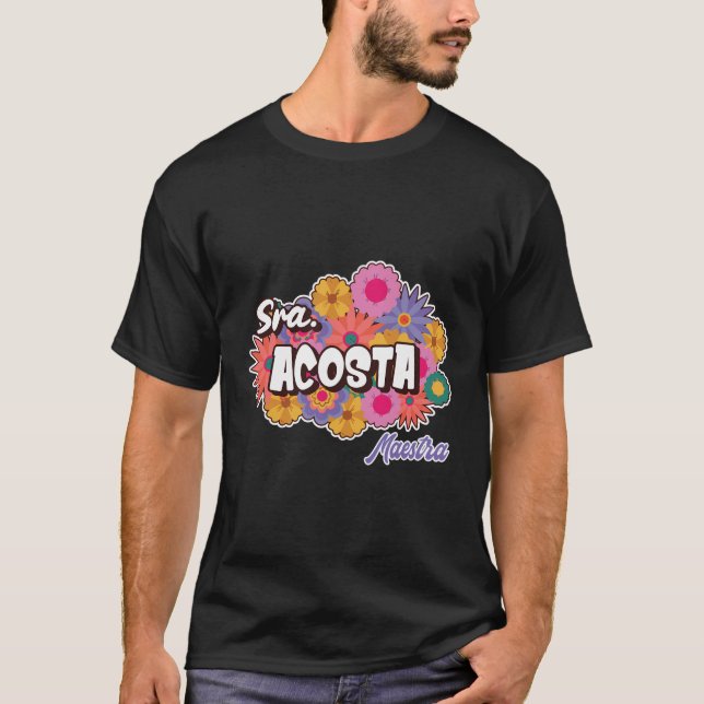 T-shirt Maestra personnalisé enseignant espagnol Sra Acost (Devant)