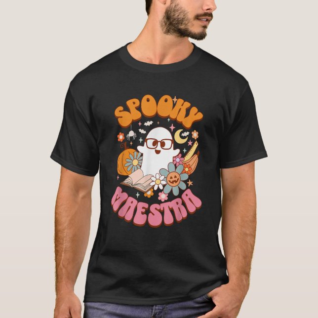 T-shirt Maestra Rétro Fantomatique Groovy Professeur d'Esp (Devant)