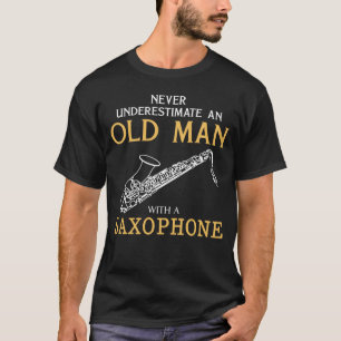 T-shirt Maestro saxophone : ne jamais sous-estimer un viei