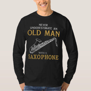 T-shirt Maestro saxophone : ne jamais sous-estimer un viei