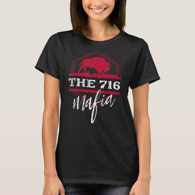 T-shirt Mafia de Buffalo pour le code régional 716 Buffalo (Devant)