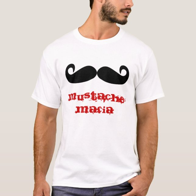 T-shirt Mafia de moustache (Devant)