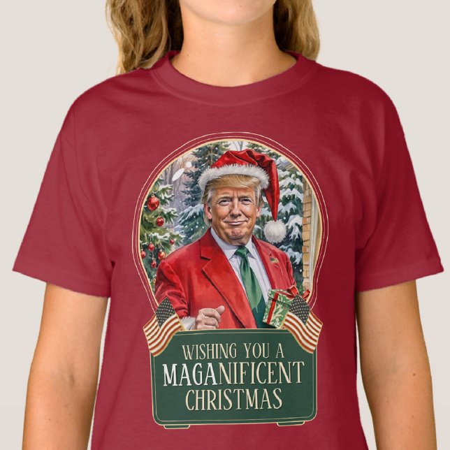 T-shirt MAGA Christmas Trump Père Noël Snow Globe Kids (Créateur téléchargé)