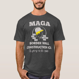 T-shirt MAGA Frontal Construction du mur Co Patriotique Pr