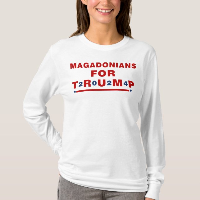 T-shirt Magadoniens pour Trump 2024 Red Blue Star (Devant)