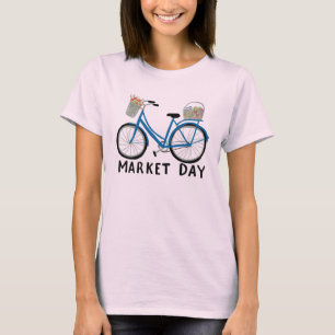 T-shirt Magasin de fermiers à vélos bleus adorable