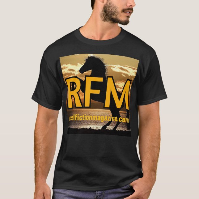 T-shirt Magazine de fiction rurale Logo cheval et coucher  (Devant)