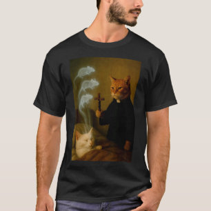 T-shirt Mage Chat Mème Chat Exorcisme Souris Drôle Fantais