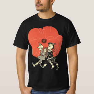 T-shirt Mage de l'Oz vintage, Dorothy avec des fleurs de p