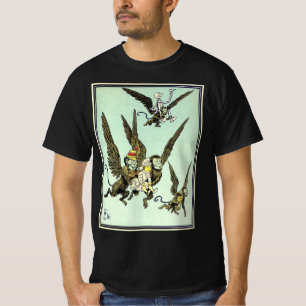 T-shirt Mage de l'Oz vintage, singes volants avec Dorothy