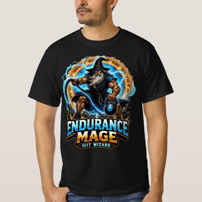 T-shirt Mage d'Endurance HIIT Sorcier Corde de Combat Fant (Devant)