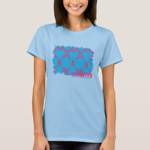 T-shirt Magenta-Aqua 4 de damassé
