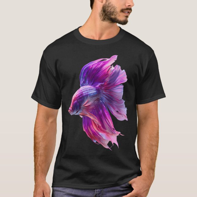 T-shirt Magenta Candy Marble Rosetail Halfmoon Lavande Be (Devant)