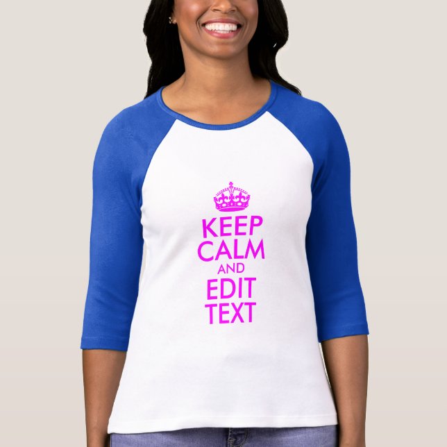 T-shirt Magenta Conserver le calme et modifier le texte (Devant)
