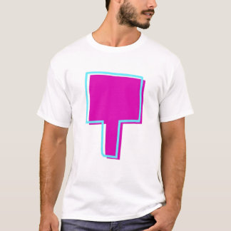 T-shirt Magenta et lettre Turquoise t élégantes