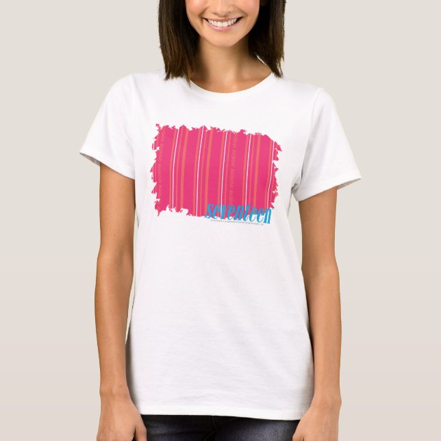 T-shirt Magenta mince 2 de rayures (Devant)
