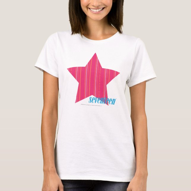 T-shirt Magenta mince 3 de rayures (Devant)