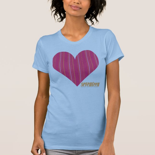 T-shirt Magenta mince 4 de rayures (Devant)