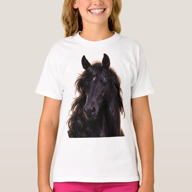 T-shirt Magestic black stallion (Devant)