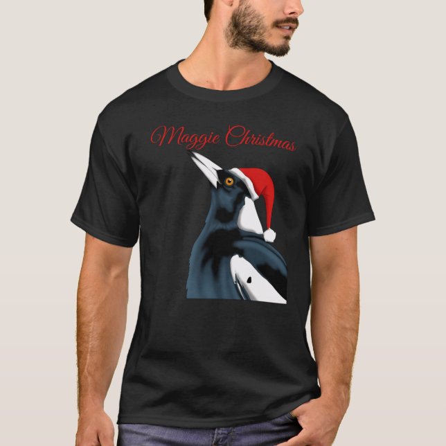 T-shirt Maggie Christmas Magpie Christmas Art2 (Devant)