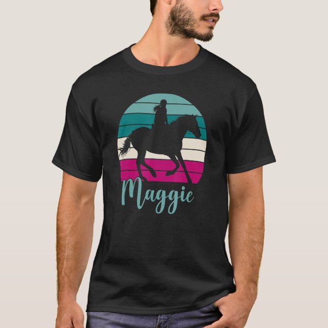 T-shirt Maggie Nom Equestrian Maggie Horse Girl (Devant)
