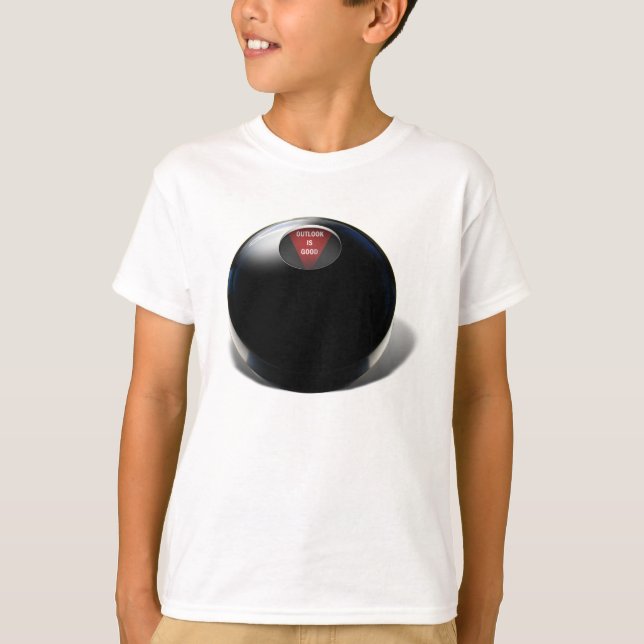 T-shirt Magic 8 Ball dit, "Outlook est bon !" (Devant)