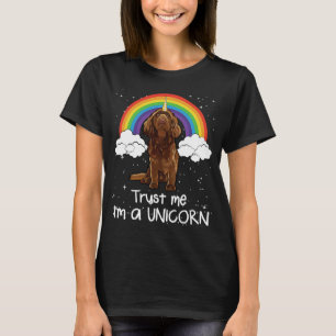 T-shirt Magic Arc-en-ciel Unicorn Sussex Spaniel