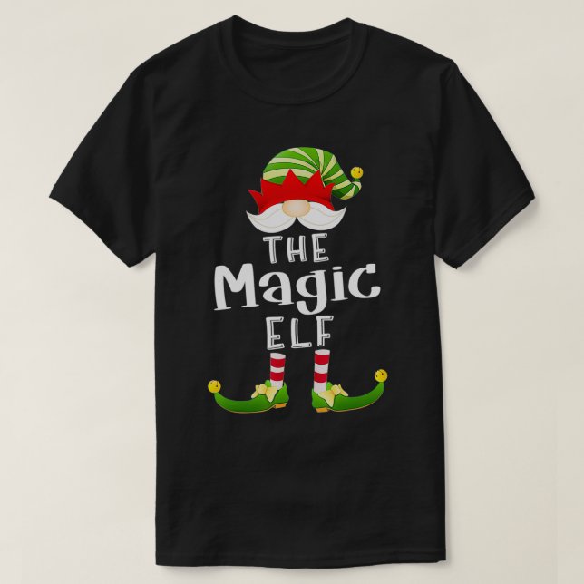 T-shirt Magic Elf Group Noël Funny Pajama Party (Design devant)