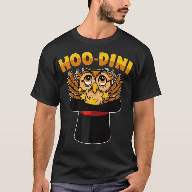 T-shirt Magic HOODINI Owl Trick Magicien Premium (Devant)