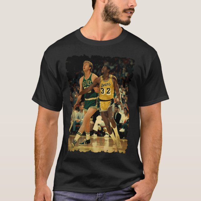 T-shirt Magic Johnson And Lerry Bird (Devant)