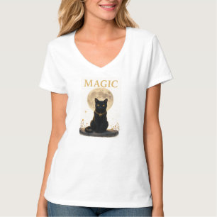 T-shirt MAGIC - Mystic Black Cat & Pleine lune Design