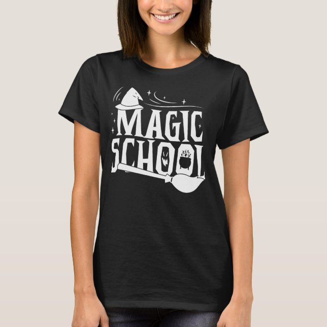 T-shirt Magic School Halloween Witch (Devant)
