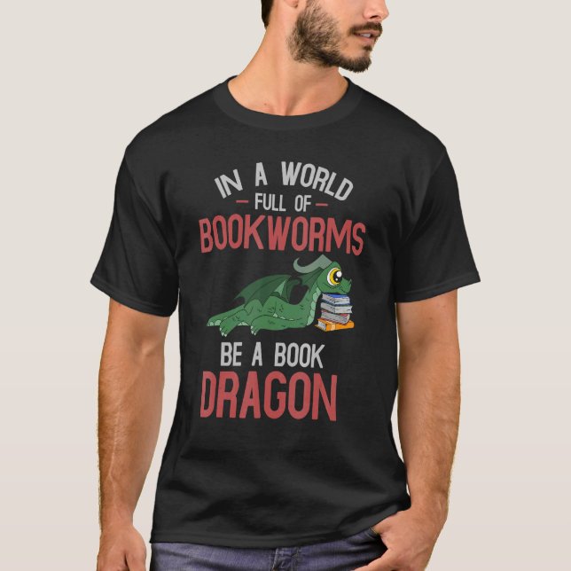 T-shirt Magical Creature Bookworm Livre de lecture Drago (Devant)