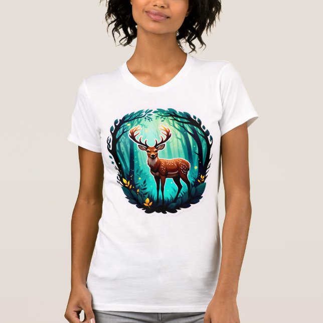 T-shirt Magical Deer Woodland (Devant)