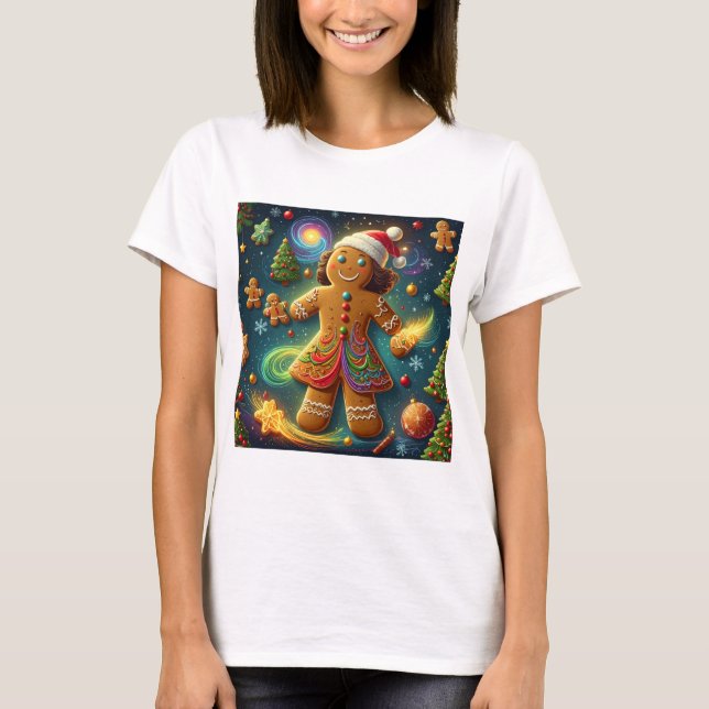 T-shirt Magical Rainbow Gingerbread Cookie Christmas (Devant)