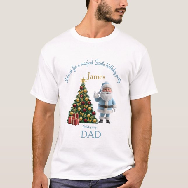 T-shirt Magical Santa Birthday Invitation  (Devant)