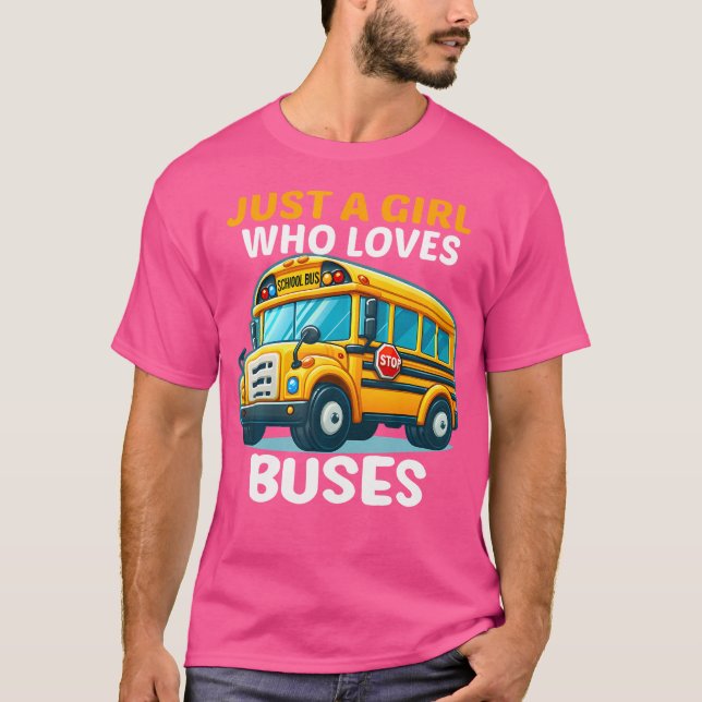 T-shirt Magical School Bus For Kids Just A Girl Who Loves  (Devant)