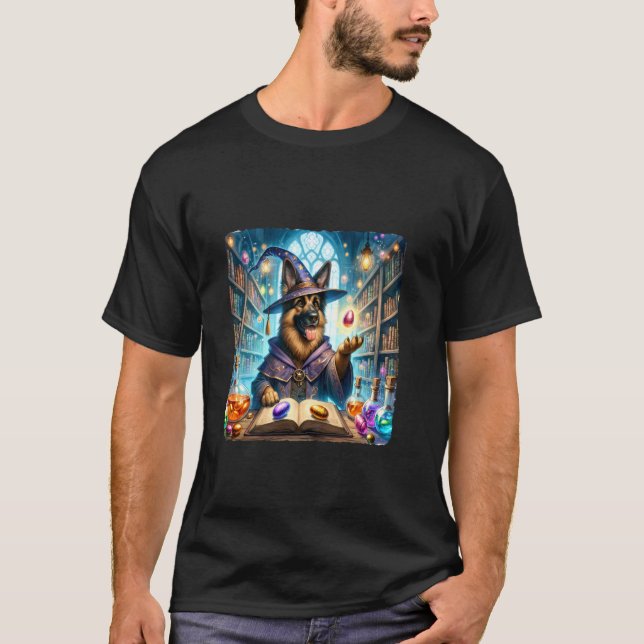 T-shirt Magicien Berger Allemand Transforme Les Objets En  (Devant)