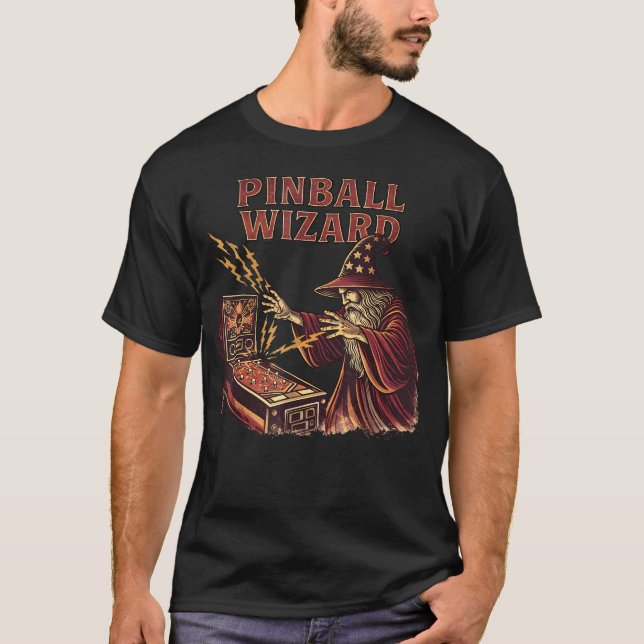 T-shirt Magicien de flipper Amateur de flipper Amusing Drô (Devant)