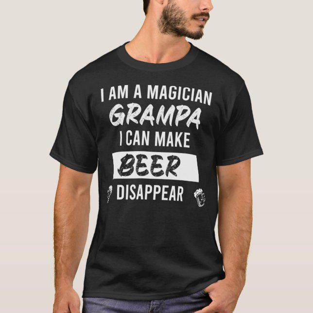 T-shirt Magicien de l'habillement Grampa Funny Bière et fê (Devant)