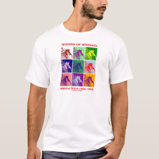 T-shirt Magicien de radio (Nikola Tesla neuf images)