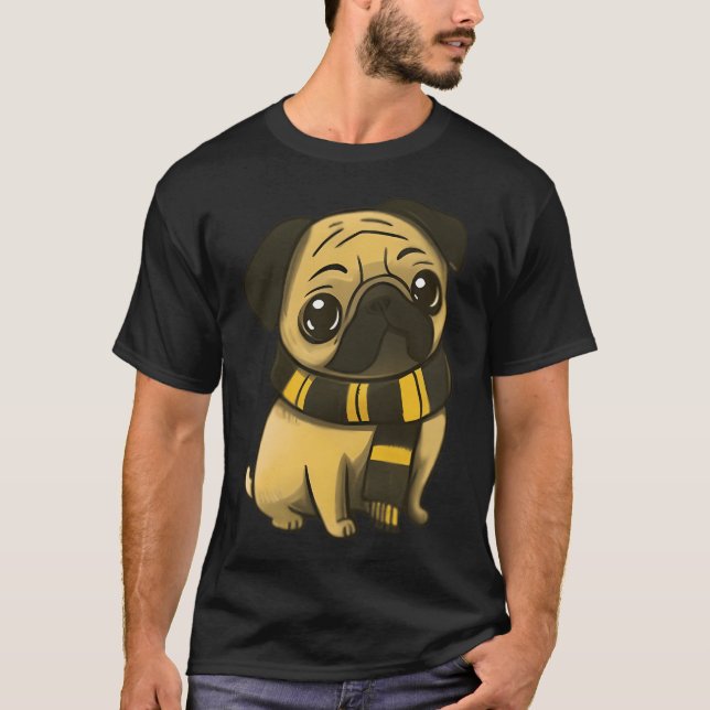 T-shirt Magicien dessiné Puppy Pug (Devant)