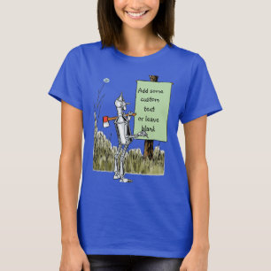 T-shirt Magicien d'Oz Vintage, Tinman lisant un panneau