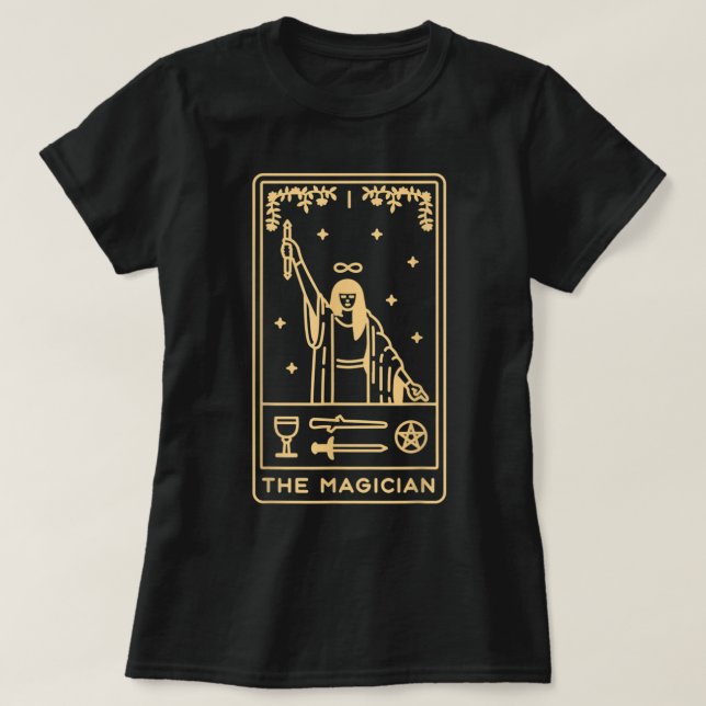 T-shirt Magicien Mystical Tarot Card Black Magic (Design devant)